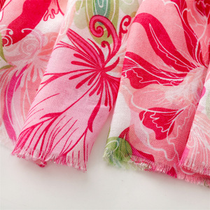 Scialli stampati con motivi floreali alla moda di colore brillante da donna stole estive lunghe grandi copricostri da spiaggia con sciarpa in <span class=keywords><strong>cotone</strong></span> viscosa - Product Image 6