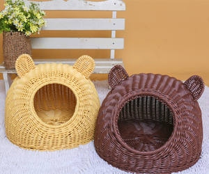BunnyHi MW003 Benutzer definierte Körbe Handgemachte gewebte Weihnachts hunde höhle Rattan Pet Nest Süße Katzen Betten und Häuser für Innen katzen - Product Image 2