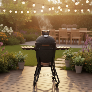 Barbecue <span class=keywords><strong>Kamado</strong></span> en céramique Auplex Epicure Series 22 pouces, fumoir au charbon de bois, grande taille pour cuisine extérieure - Product Image 2