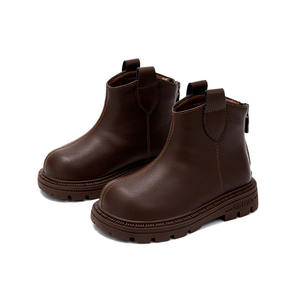 Bottes d'hiver en cuir à fourrure <span class=keywords><strong>pour</strong></span> enfants, bottines courtes antidérapantes à semelle souple <span class=keywords><strong>pour</strong></span> bébés filles et garçons - Product Image 4