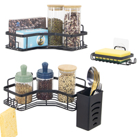 Nouvelle étagère de salle de bain murale 3 pièces en acrylique avec fixation adhésive, télescopique, style luxe léger, pour salle de bain et lavabo