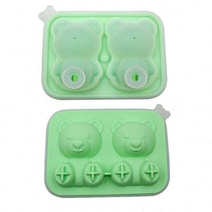 Easy Release Makes Four Teddy Bear Shaped Silicone Ice <b>Cube</b> Maker Tray for Chilled Drinks Whiskey Cocktails - Product Image 5