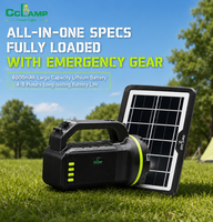 Lampe de camping solaire LED portable, rechargeable 6000 mAh ; Idéale pour la randonnée en extérieur et les situations d'urgence en cas de panne de courant.