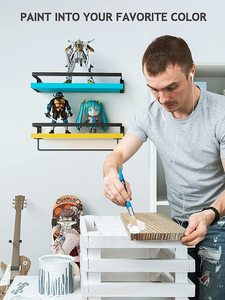 Tùy chỉnh ánh sáng màu nâu nổi kệ hiện đại đôi tầng gỗ treo tường kệ cho phòng tắm & nhà bếp với thanh khăn - Product Image 6