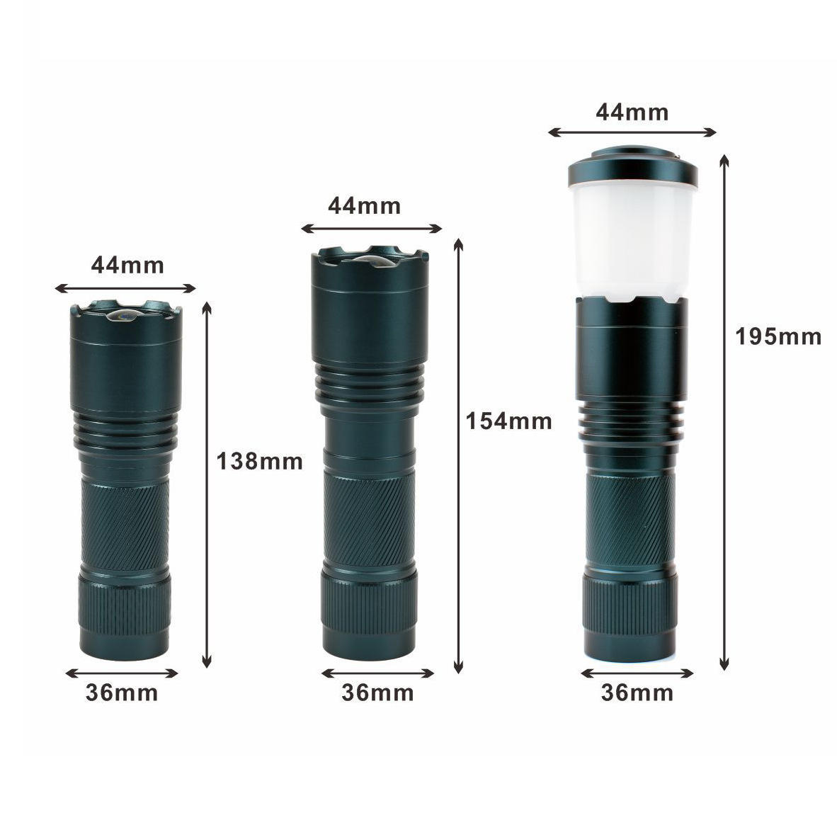 F868 Black Battery Model, 44*138mm Lampshade