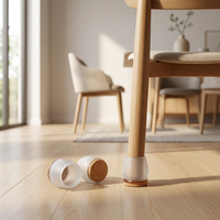 Protections de pieds de meubles en silicone anti-rayures, patins en feutre, capuchons cylindriques pour usage intérieur et extérieur