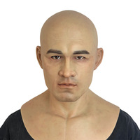 Masque facial complet en silicone pour cosplay classique d'Halloween et de Noël, masque de fête amusant personnalisé pour homme