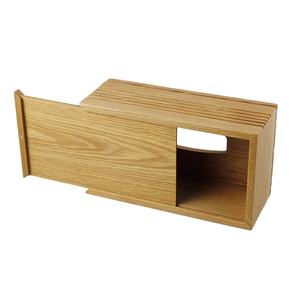Boîte à mouchoirs rectangulaire en bois avec couvercle coulissant, personnalisable avec logo, pour décoration d'intérieur, fabriquée à la main, recyclable, style moderne DS - Product Image 4