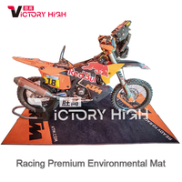 Tapis de présentation pour équipe de course moto, logo personnalisé imprimé, tapis de boxe antidérapant avec base en caoutchouc, tapis de sol en nylon, résistant à l'eau et adapté aux animaux domestiques