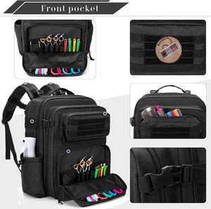 Sac de ciseaux de coiffeur de grande capacité avec logo personnalisé sac de voyage pour outils de coupe de cheveux professionnel sac à dos de coiffeur - Product Image 4