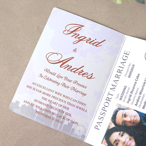 Speciale passaporto nero invito a nozze <span class=keywords><strong>foto</strong></span> di coppia personalizzate biglietto d'invito pieghevole con busta - Product Image 3