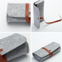 Étui à lunettes en feutre fin personnalisé avec logo, pochette pour lunettes de soleil femme