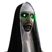 Masque en latex de religieuse effrayante d'horreur personnalisé pour Halloween 2024