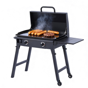Газовый гриль для кемпинга, складной гриль-барбекю с 2 конфорками, плоская поверхность для гриля - Product Image 2