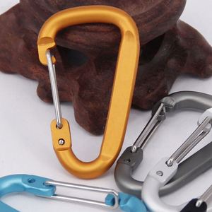Custom LOGO Small Aluminum D <b>Ring</b> Wire Gate Quick Release Carabiner <b>Clips</b> Spring Snap Hook Portable Eco-friendly Keychain - Product Image 4