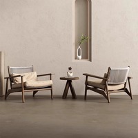 Canapé d'extérieur moderne sur mesure en corde tressée, imperméable, pour balcon, jardin, maison d'hôtes, cour, mobilier en bois massif