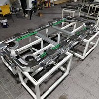 Sistem Konveyor Rel Pandu Cincin Persegi Panjang yang Dapat Disesuaikan, Jalur Perakitan Semi-Otomatis Multi-Stasiun Berputar Siklik dengan Jalur Lengkung