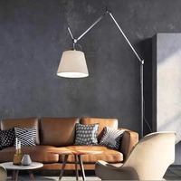 Lampe sur pied à bras articulé en aluminium, style vintage industriel moderne et simple, protection oculaire, pour salon, chambre, chevet, canapé
