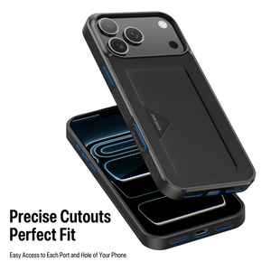 เคสโทรศัพท์แบบบางพิเศษ ป้องกันรอบด้าน สำหรับ iPhone 17 Pro Max พร้อมช่องใส่บัตร ดีไซน์เรียบง่าย ป้องกันการตกกระแทก - Product Image 3