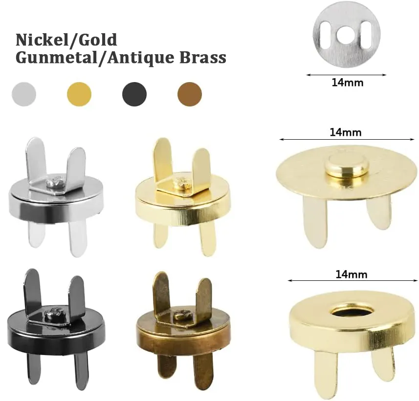 Модные металлические магнитные кнопки экологически чистые Металлические Магнитные Кнопки для кожаной сумки