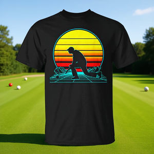 Camiseta Retro Lawn Bowls Vaporwave, camiseta gráfica informal de verano para hombre - Product Image 3