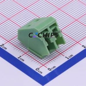 XY103-5.0-2P <b>Screw</b> Terminal <b>Block</b> Through hole Component (THT),P=5mm Connector 1x2P 5mm Green Through Hole - Product Image 2