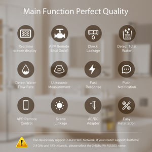 Smarter WLAN-Wasserzähler mit Ventil, automatischer Absperrung, Ultraschalltechnologie, wiederaufladbarem Akku, TuyaSmart App-Steuerung, Sprachsteuerung für Zuhause und Wohnmobil - Product Image 3