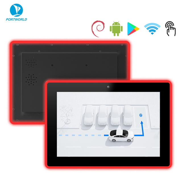 Portworld YC-LE101 Smart Office Booking Tablet 10.1" Vesa Mount Android 2GB RAM/32GB ROM with RGB LED Lights