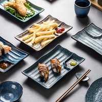 Assiette de service longue en céramique émaillée colorée NEWELL, style vintage, pour sushis, desserts et repas festifs à la maison ou au restaurant