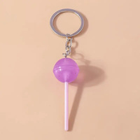 Porte-clés sucette en PVC, petit pendentif transparent, décoration de sac de bonbons, cadeau créatif