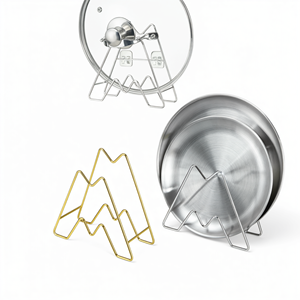 Support mural pour couvercles de casseroles en acier inoxydable, organisateur de couvercles pour comptoir de cuisine - Product Image 1