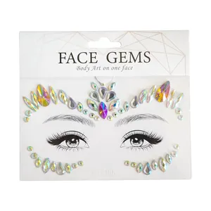 Wholesale Woman Makeup Party Festival Crystal Body Jewel Sticker Self-Adhesive Rhinestone Face Gem