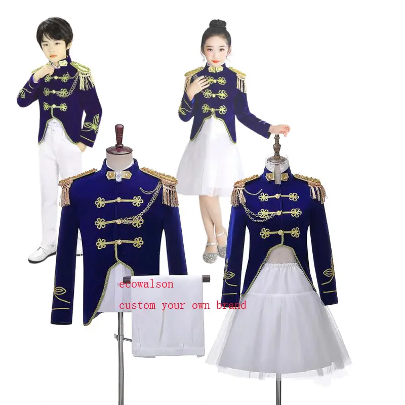 ecowalson Kids Adult King Prince Costume Men Kids Medieval Leader Cosplay Jacket Pant Full Set