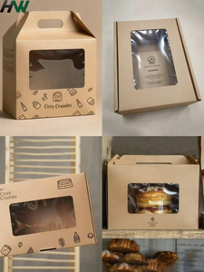 Dùng Một Lần Kraft Gấp Giấy Ăn Trưa Túi Ủng Hộ Đám Cưới Đảng Bao Bì Hộp Với Cửa Sổ - Product Image 3