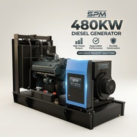 Groupe électrogène diesel mobile de secours SPM THLM480 200-1200 kW triphasé refroidi par eau, démarrage électrique 24 V CC, châssis ouvert, silencieux
