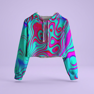 Sublimation Crop Men's Embroidered <b>Lined</b> Hoodies New Arrival Custom Color & Logo All Over Print Cotton Fleece Polyester <b>Hoodie</b> - Product Image 3