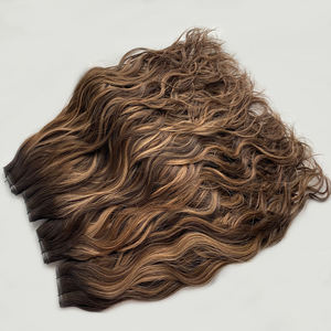 Pronte per la Spedizione, Estensioni di Capelli Umani 100% Remy Pre-Incollate Genius Wavy Weft a Doppio Spessore per Trecce - Product Image 3