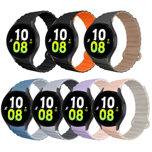 RYB สายสำหรับ <span class=keywords><strong>Galaxy</strong></span> Watch 5/4,สายรัดสำรองซิลิโคนแม่เหล็กขนาด40มม. 44มม. สำหรับ Samsung <span class=keywords><strong>Galaxy</strong></span> <span class=keywords><strong>Watch5</strong></span> <span class=keywords><strong>Pro</strong></span> 45มม. - Product Image 1