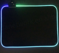 Alfombrilla de Ratón Bajeal Impermeable con Calefacción RGB, Patrón Cuadrado Personalizable, 350*250*3mm, Plug and Play, para Juegos de Computadora, de Goma Natural, a Color