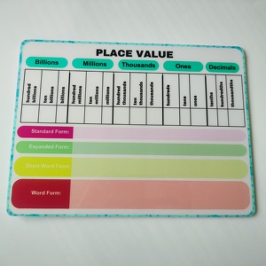 Xóa khô giá trị vị trí bảng trắng 9 "x 12" hai mặt biểu đồ giá trị vị trí cho Toán Học manipulatives - Product Image 3