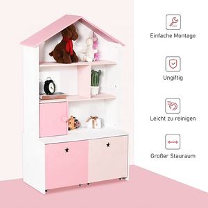 Estantería moderna <span class=keywords><strong>de</strong></span> <span class=keywords><strong>madera</strong></span> rosa <span class=keywords><strong>para</strong></span> niños, arcón <span class=keywords><strong>con</strong></span> <span class=keywords><strong>ruedas</strong></span> <span class=keywords><strong>para</strong></span> la escuela o la sala <span class=keywords><strong>de</strong></span> estar, organizador <span class=keywords><strong>de</strong></span> <span class=keywords><strong>juguetes</strong></span> <span class=keywords><strong>para</strong></span> bebés, armario <span class=keywords><strong>de</strong></span> almacenamiento - Product Image 2