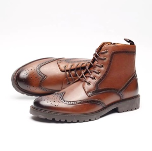 Mocassins de bureau pour hommes en cuir véritable, à enfiler, à bout fermé, antidérapants, imperméables, légers, à motif floral, evergreen - Product Image 5