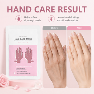 Masque pour les ongles à usage domestique ou en salon, marque privée, hydrate, adoucit les mains sèches et rugueuses, éclaircit la peau, nourrit, exfolie les bouts des doigts - Product Image 3
