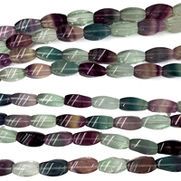 Perles de fluorite naturelle multicolores 8x16mm, ovales torsadées à facettes, en forme de riz, pierres précieuses en vrac pour la fabrication de bijoux DIY, bracelets et colliers