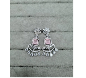 Pendientes Colgantes Geométricos de Piedra Verde Mar Plateados en Plata, Pendientes de Cristal de Lujo con Forma de Flor, Joyería para Bodas y Fiestas, Regalo - Product Image 3