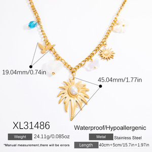 Aksesoris Bunga Mutiara Buatan Tangan Wanita SongYi, Kalung Baja Anti Karat dengan Pita Emas 18K dan Sertifikat CE untuk Wanita - Product Image 6