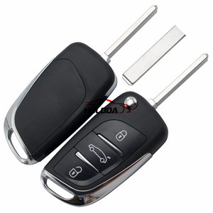 For Original Peugeot 3 button modified flip remote key blank with VA2 307 Blade- 3Button -Trunk- With battery place