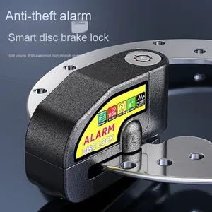 Alarme <span class=keywords><strong>antivol</strong></span> portable 110 dB pour vélo, <span class=keywords><strong>câble</strong></span> confortable en acier et alliage de zinc avec clés pour vélo, moto, frein à disque - Product Image 4