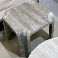 Table basse en travertin naturel, table de salon créative, table centrale moderne de luxe pour villa, hall d'hôtel, décoration personnalisée