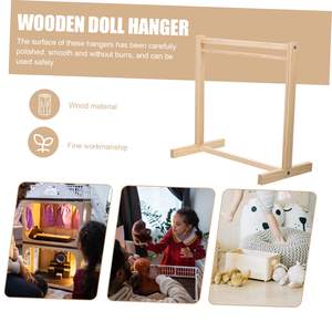 Piccola appendiabiti in legno, Mini casa da te, ripiani da parete, armadio, bambola giocattolo, che organizza abiti - Product Image 5